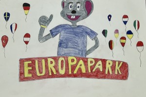 Kuehn_Arbeit-1_Zeichnung-zum-Europapark-wurde-als-Schiff-gefaltet-wodurch-europaeische-Laender-bereist-werden-koennen